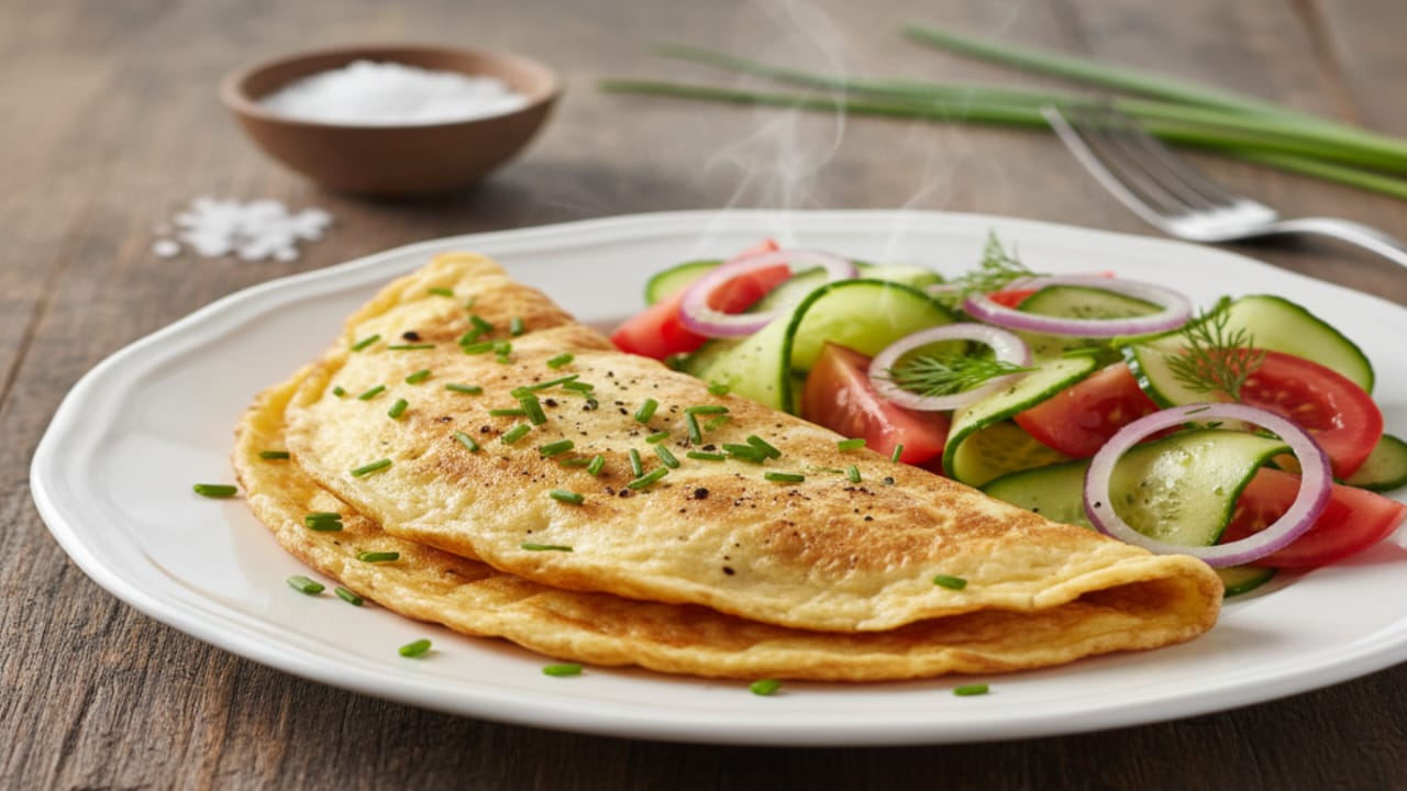 Омлет с салатом